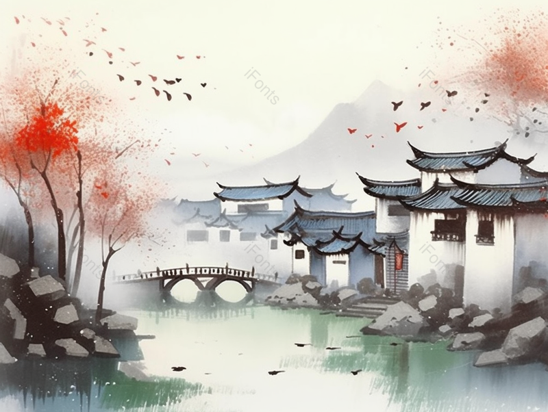 水墨画建筑水墨山水画,插画/手绘图,插画/手绘图库,插画/手绘图下载,插画/手绘